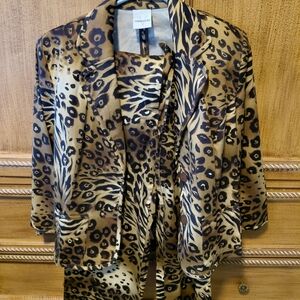 Versailles Animal Print Blazer and Pants Set